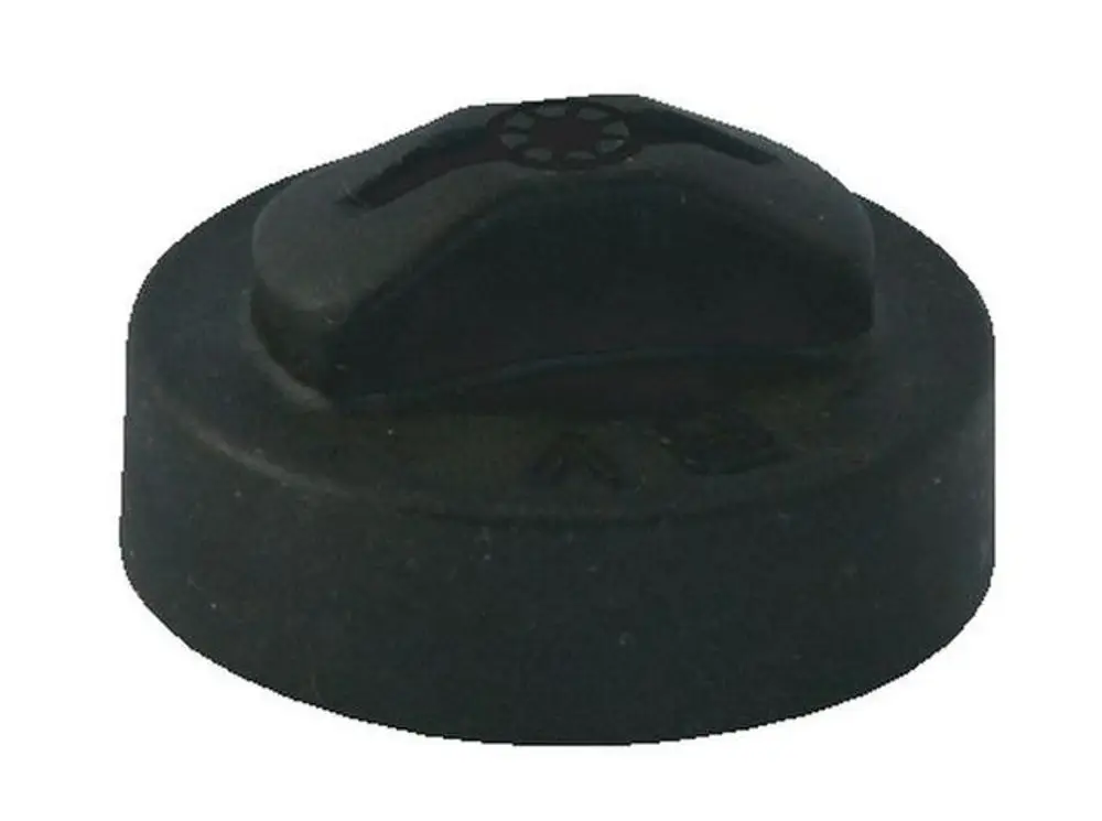 Schwarze Wartungskappe von Syr mit einer zentralen Erhöhung und einem kreisförmigen Design, geeignet für den Einsatz in Sicherheitszentren.